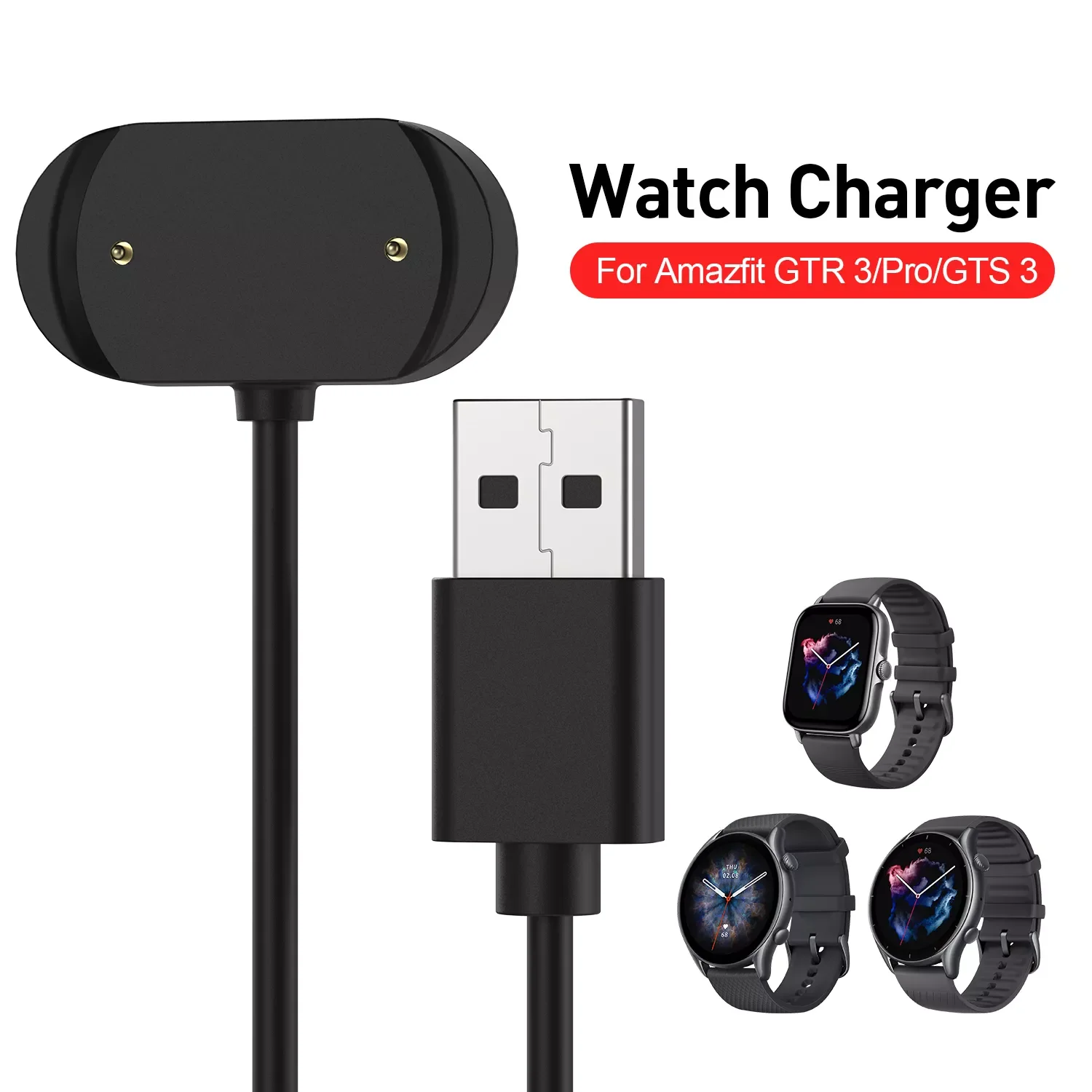 

Зарядный USB-кабель для смарт-часов Amazfit GTR 3 Pro GTR3 GTS3 GTS 3