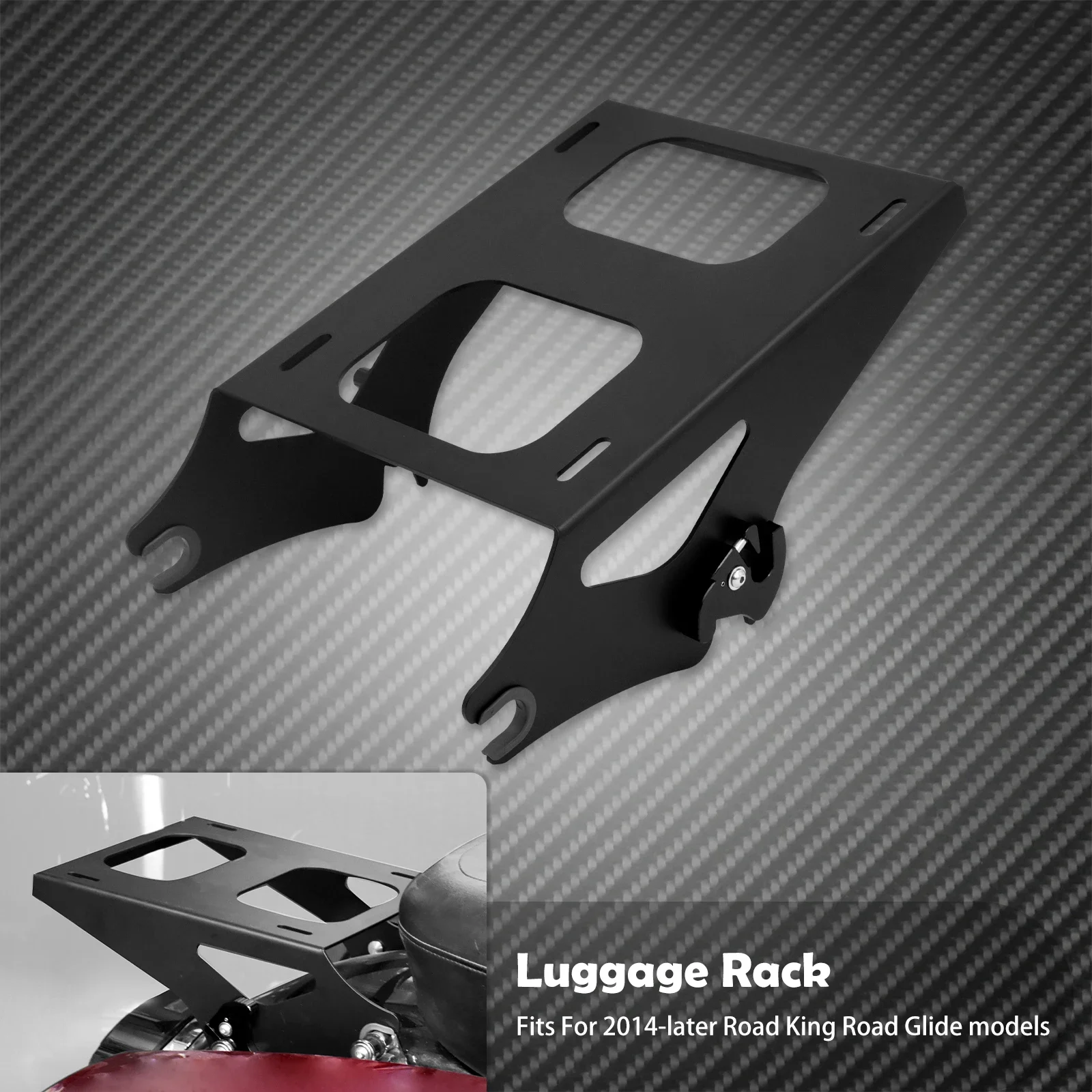 Съемный багажник для мотоцикла Two Up Tour Pack Mount для Harley Touring Road King Street Glide FLHR FLHX FLTRX 14-2025