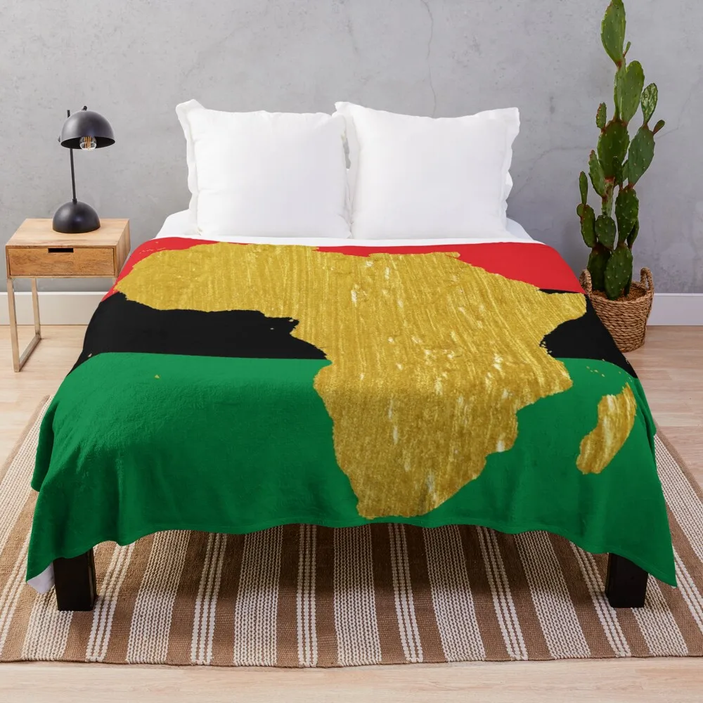 

Gold African Symbol of Africa - Golden Pan African Flag Throw Blanket comforter blanket dorm room essentials hairy sofas