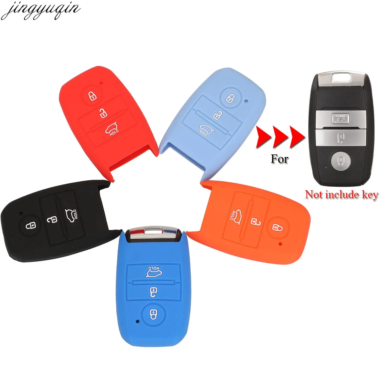 

Jingyuqin 3/4/6 кнопки, Женский силиконовый чехол для Kia Rio Ceed Soul Sportage Sorento Carens Picanto, кожаный держатель