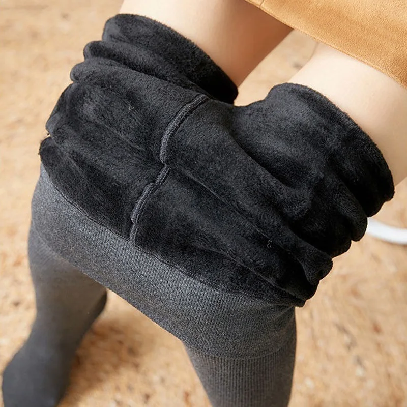 

Winter Women pantyhose Leggings Plush Velvet Fleece Tight Pants Female High Waist Thermal Stretch Thick Warm Leggings For Women