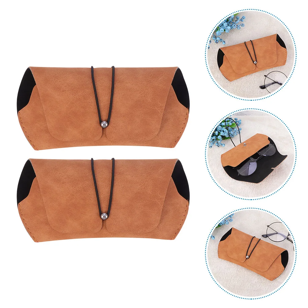 

2 Pcs Sunglasses Storage Box Fashion Cases Casual Holder Protector Anti-stress Skin Travel