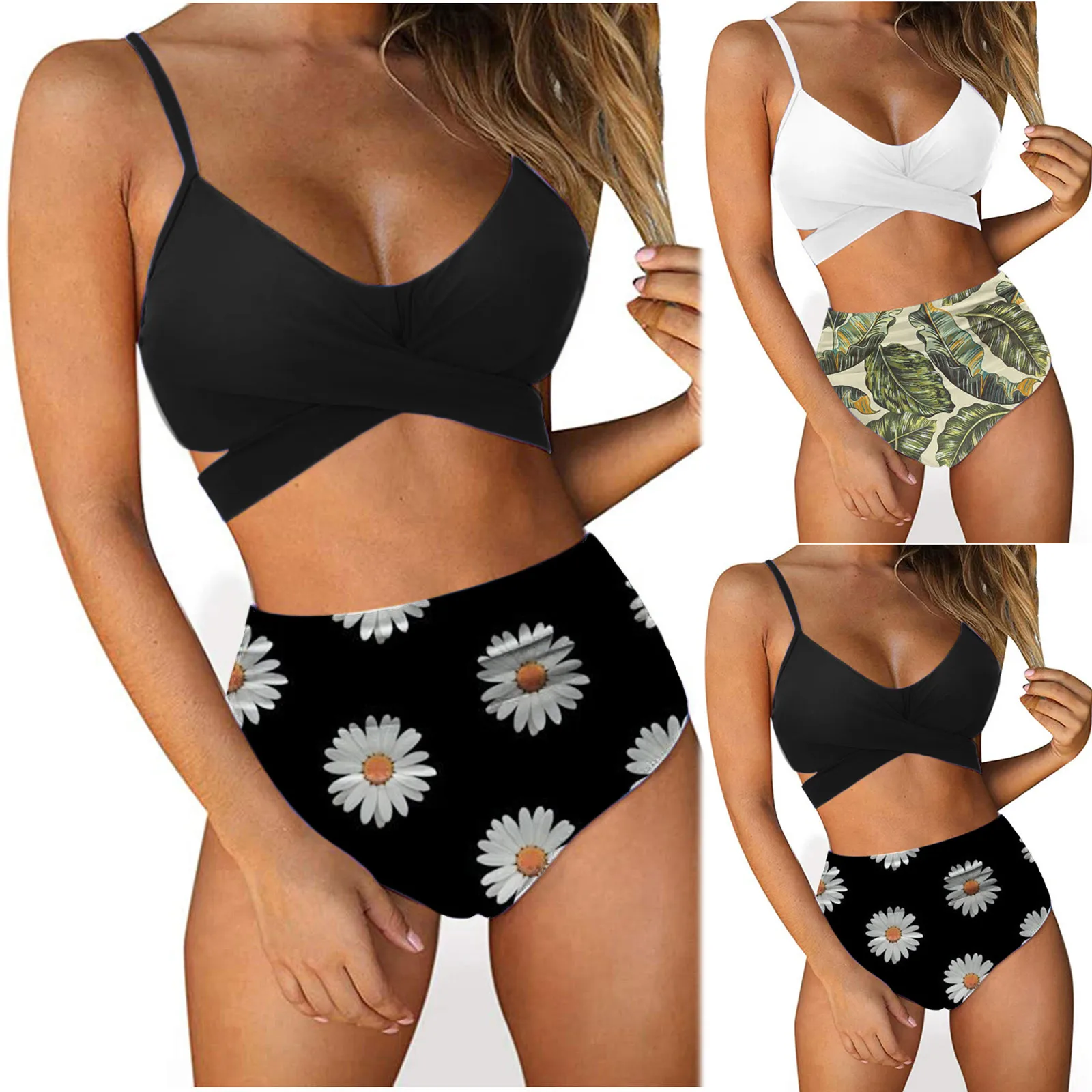 

Купальник-бикини женский с эффектом пуш-ап и разрезом