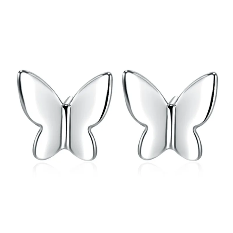 

Wholesale European Fashion Fine Woman Girl Bride Party Birthday Wedding Christmas Gift Butterfly 18KT White Gold Stud Earrings