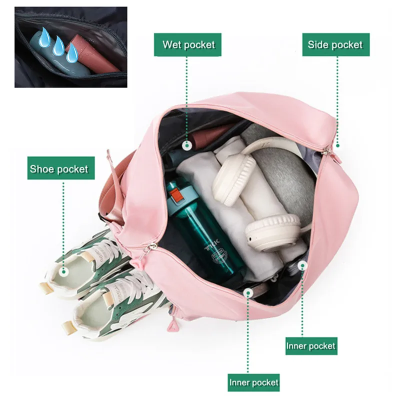 Men's Training And Exercise Gym Bag Waterproof Swimming Yoga Handbag Male Weekender Shoulder Bolsas Shoe Pocket For Women Sports