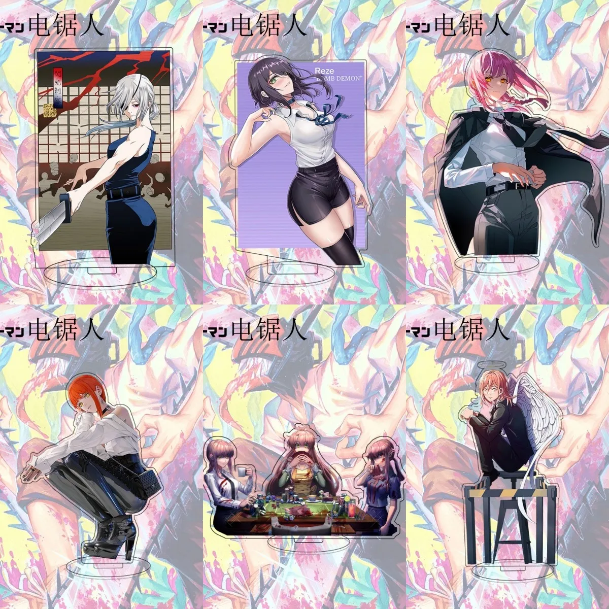 

Hot Janpen Anime Chainsaw Man Reze Makima Cosplay Acrylic Action Figure Power Stand Model Toy Decor Prop Fans Collection Gift