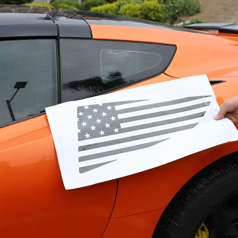 Черные ПВХ наклейки на окна автомобиля для Chevrolet Corvette C7 2014-2019 задние треугольные