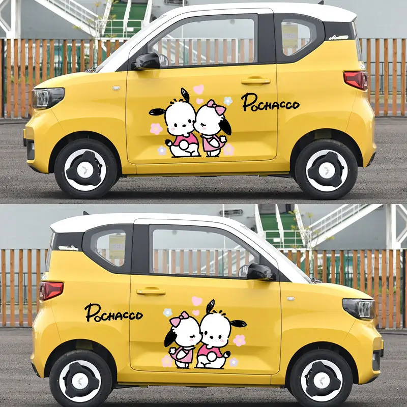 

Kawaii Sanrio Pochacco Hello Kittys Anime Peripheral Bumper Stickers Large Size Cartoon Colourful Girls Body Anime Stickers