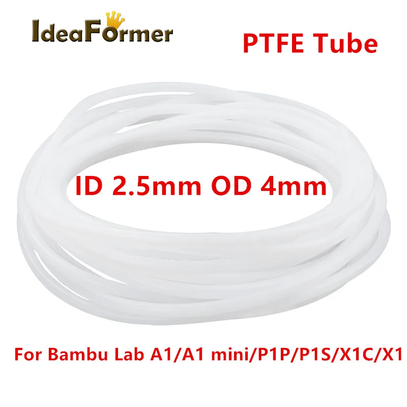 Трубка Bambu Lab PTFE ID 2 5 мм OD 4 P1P AMS A1 Мини-3D-принтер Teflonto Труба 1 75 Bambulab Ptfe Tube Запчасти