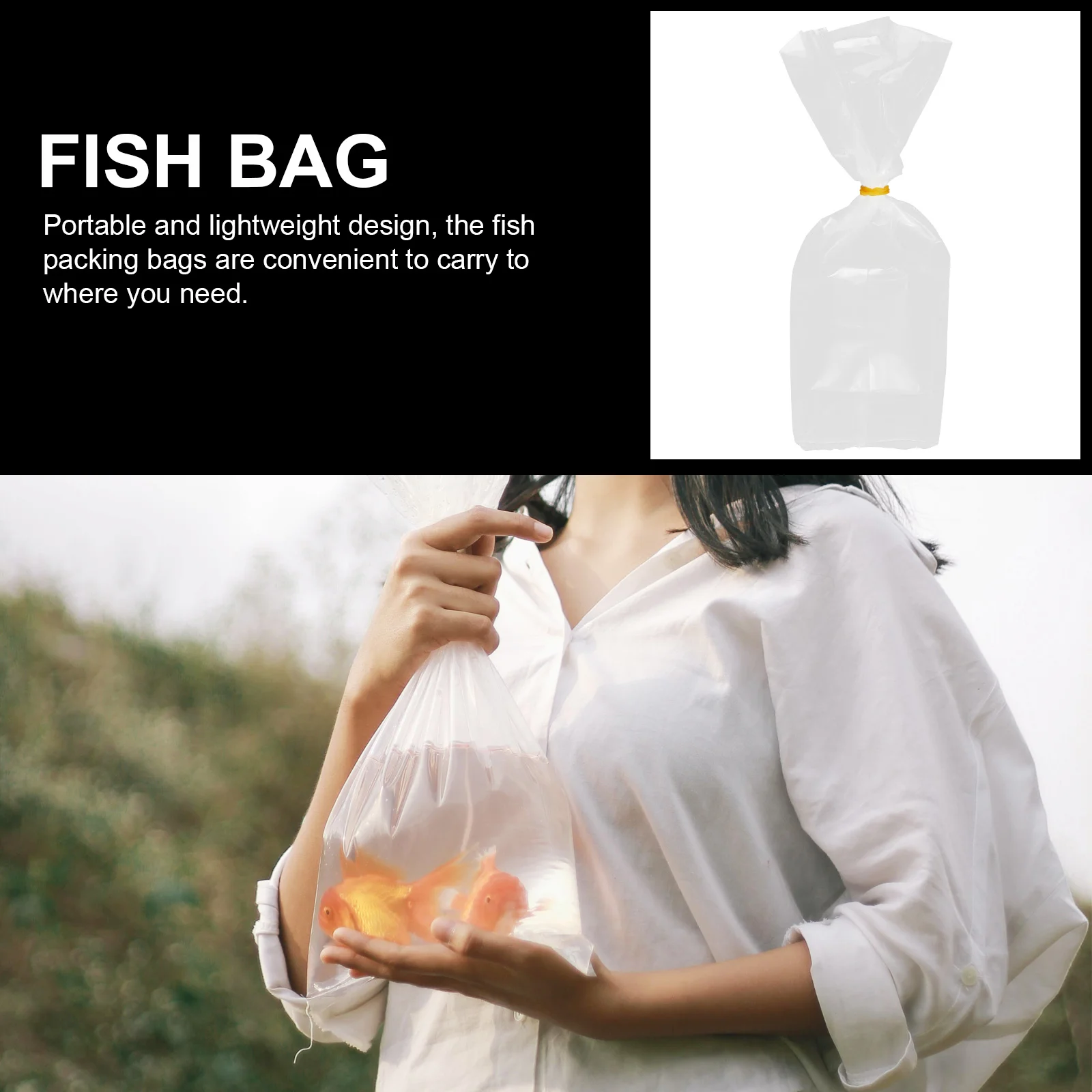 50 шт. прозрачные упаковочные пакеты для живой рыбы контейнер транспортировки и