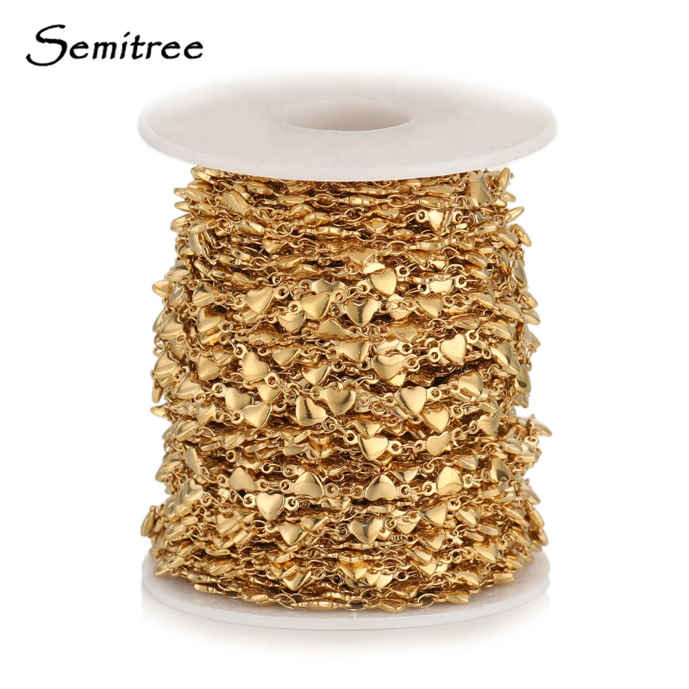 

1 Meter Stainless Steel 5mm Heart Chains for DIY Jewelry Making Accessories Necklaces Components Bracelets Findings Supplies