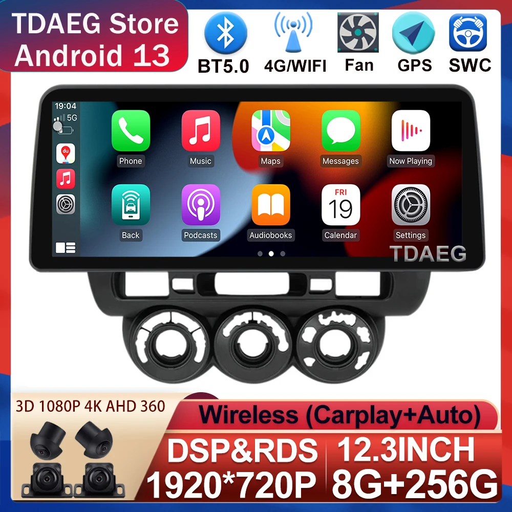 

12.3 Inch 1920*720 QLED Car Radio Android All In One Navigation for HONDA FIT JAZZ 2007-2013 Car Audio Multimedia Video Player