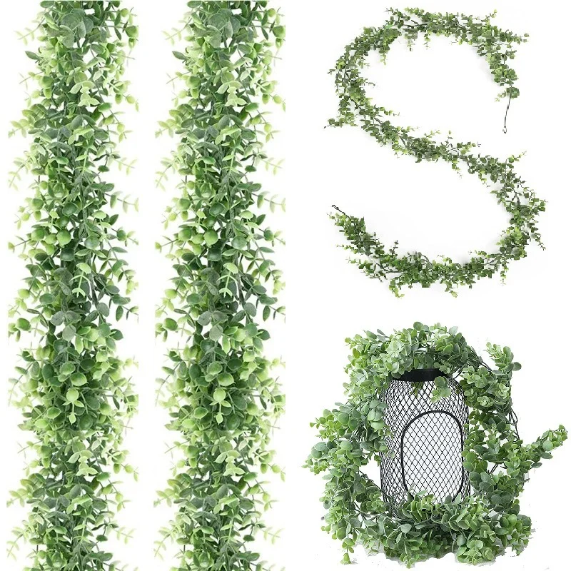 

12Ft Artificial Eucalyptus Garland, Artificial Vines Faux Eucalyptus Greenery Garland Wedding Backdrop Arch Wall Decor