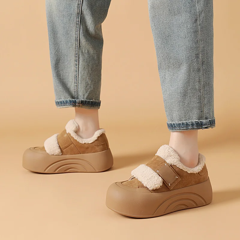 Толстая подошва с круглой головкой все на липучке бархатные утолщенные новинка