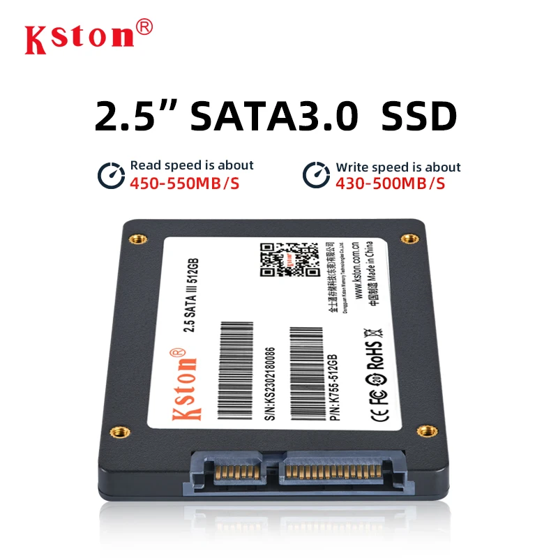 Kston Wholesale SATA3 SSD Metal Case 64GB 128GB 120GB 256GB 512GB 1TB 2TB Hdd Hard Disk Disc 2.5 Internal Solid State Drive