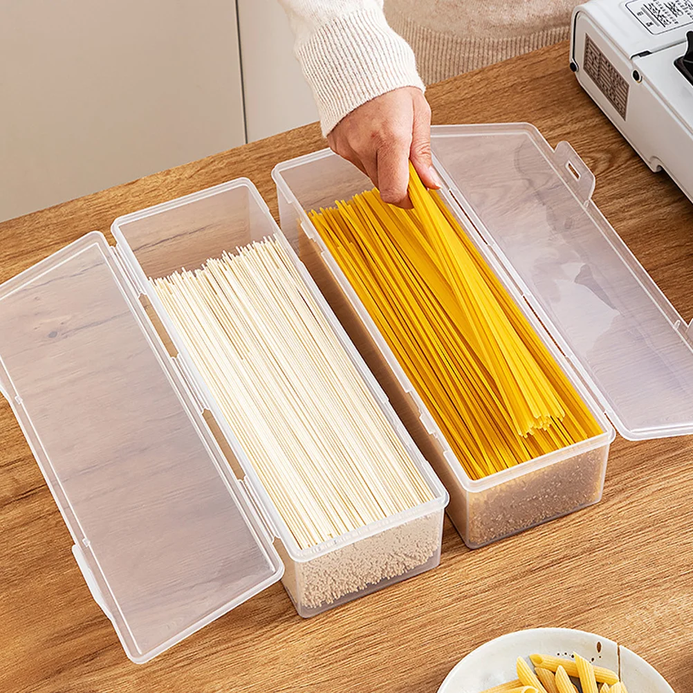 

4pcs Airtight Storage Box Clear Spaghetti Beans Storage Canister Kitchen Food Storage Containers