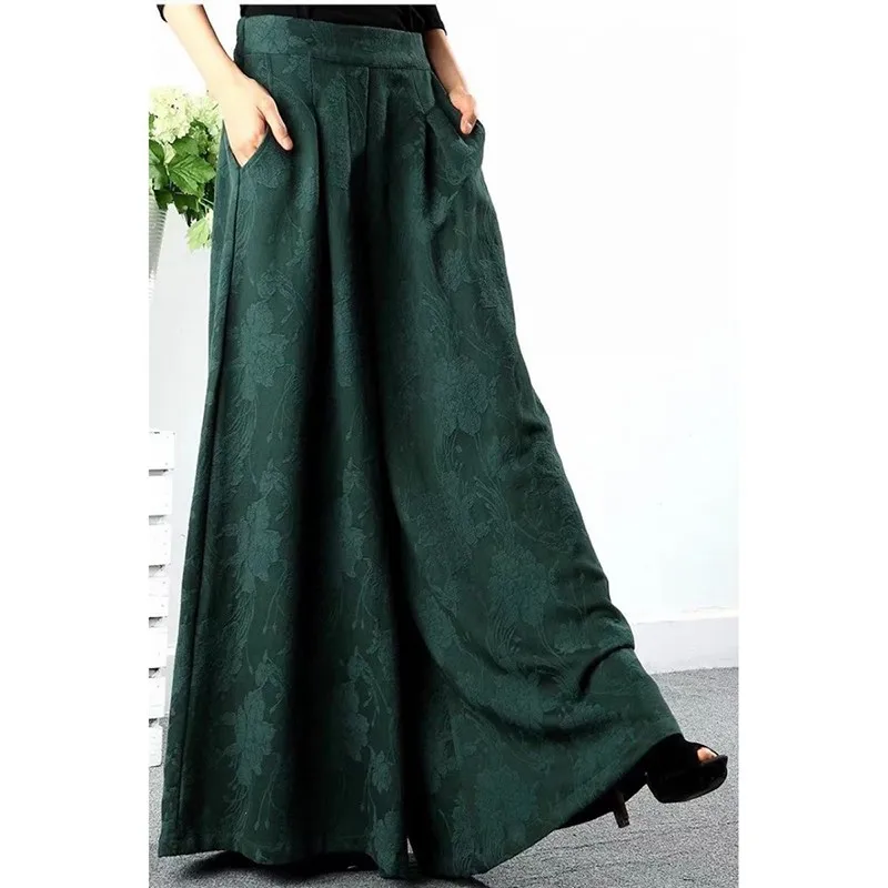 Arts Style New Arrival Summer Women All-matched High Waist Ankle-length Pants Casual Loose Elastic Waist Wide Leg Pants P446
