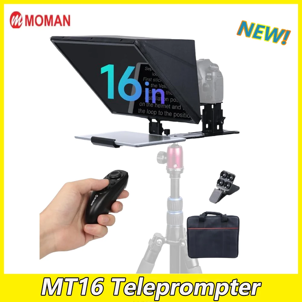 Фото Профессиональный телесуфлер Moman MT16, 16-дюймовый комплект для iPad/планшета, подсказка с дистанционным управлением через приложение, съемка камеры, видеокамеры №2