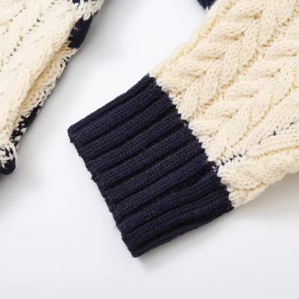 Женское жаккардовое вязаное пальто с восемью штанинами топ на молнии