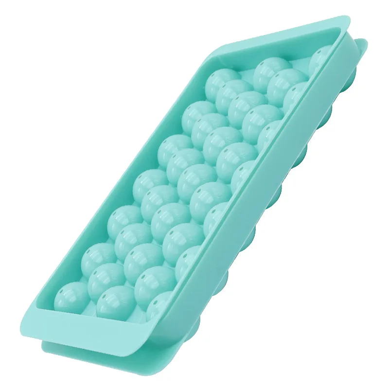 Round Ice Cube Tray With Lid Plastic Diamond Style Ice Cube 