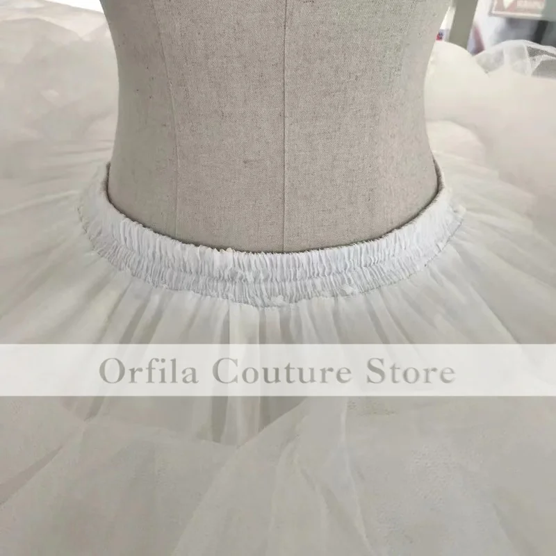 Фото Нижняя юбка для свадьбы, 7 обручей, белое платье для Quinceanera, Нижняя юбка, супер пушистая кринолин, Нижняя юбка для бального платья №4