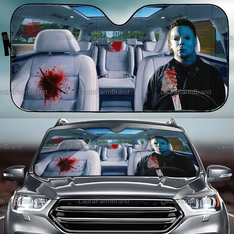 

Автомобильный солнцезащитный козырек Майкла Майерса, солнцезащитный козырек Майерса, украшение для автомобиля Майкла Майерса, подарок май...