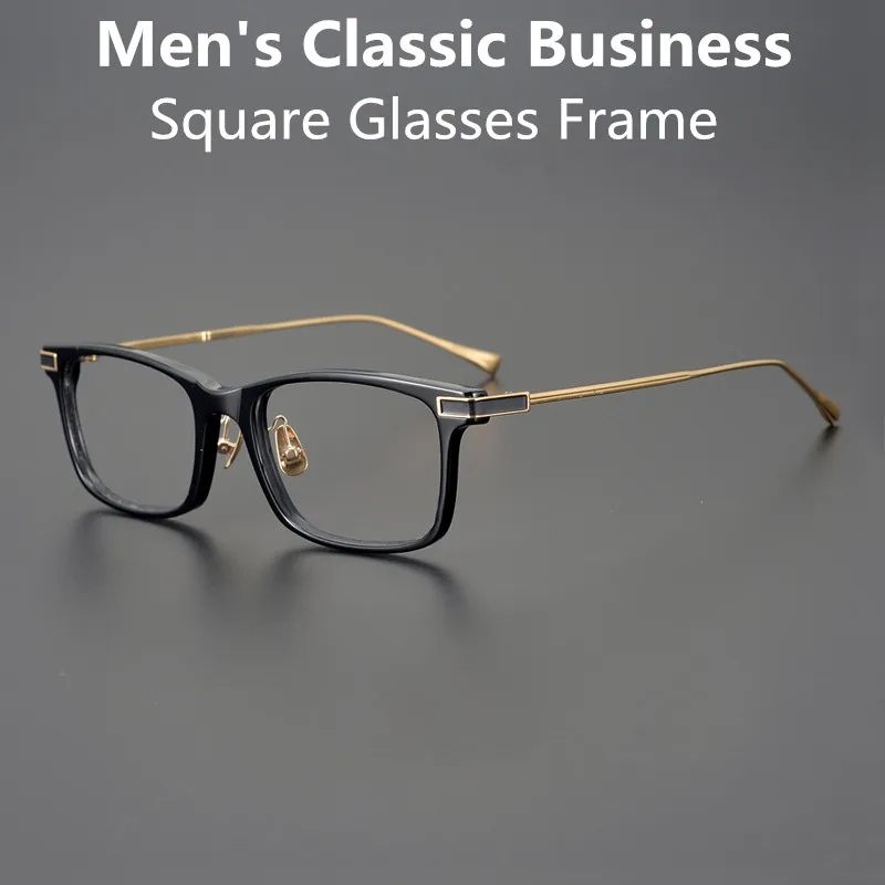 Japanese Acetate Glasses Frame Men Business Classic Square Eyewear Ultralight Eyeglasses Women Prescription Myopia Spectacles