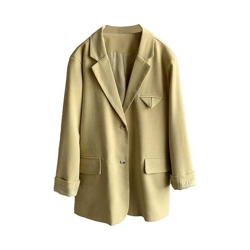 2023 Spring Fall Women Loose Solid Color Suit Jacket Female Candy Color Korean Casual Suit Jacket Woman Harajuku Long Sleeve