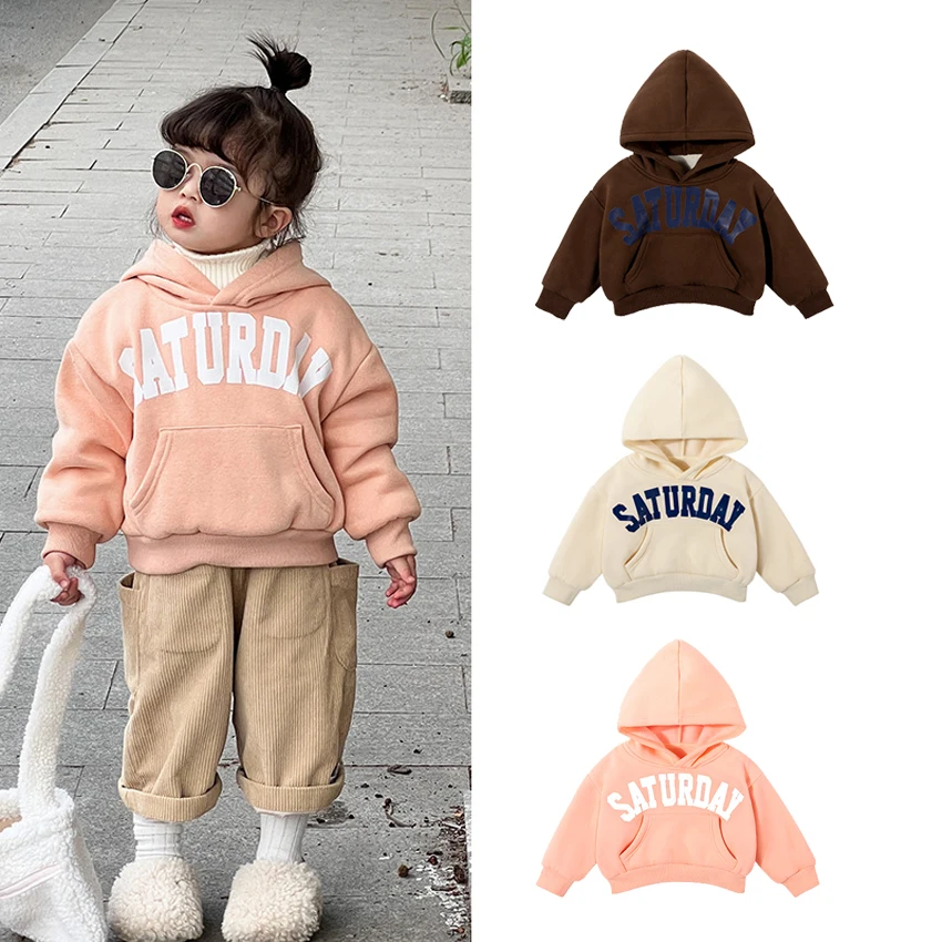 

Детские толстовки, свитшоты, одежда для стежков, пуловер с длинным рукавом для маленьких девочек, свитер для малышей, осенние толстовки с ка...