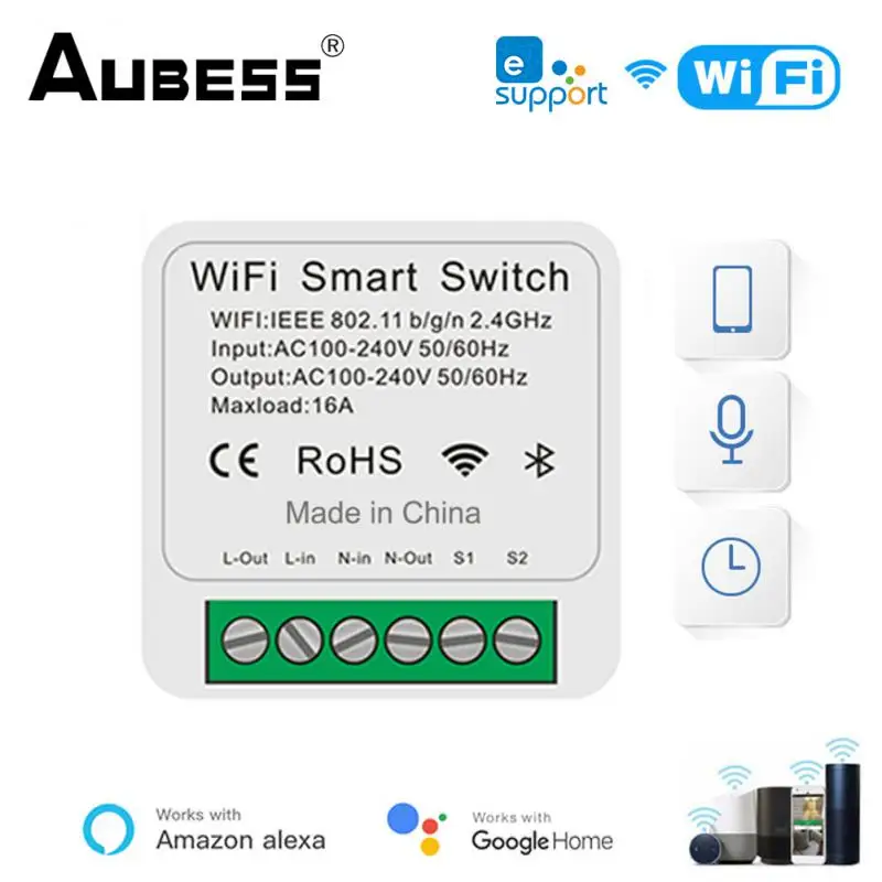 

Умный светильник ель света eWeLink с Wi-Fi, 16 А, 2-сторонний беспроводной пульт дистанционного управления «сделай сам», таймер, автоматизация умно...