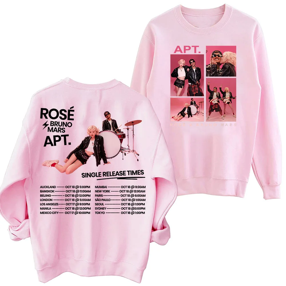Толстовка ROSÉ &amp Bruno Mars APT большие толстовки в стиле Харадзюку с круглым вырезом и