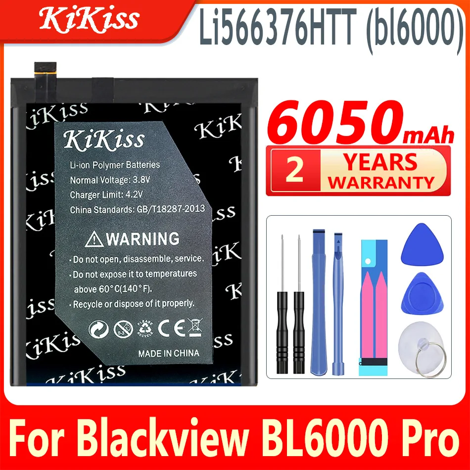 

6050mAh KiKiss Powerful Battery Li566376HTT (bl6000) for Blackview BL6000 Pro BL6000Pro Mobile Phone High Capacity Batteries