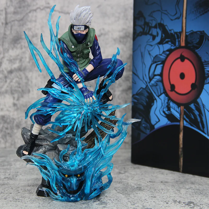 

Naruto New Ten Year Bairen Studio Kakashi Thousand Bird Blue Special Effect Anime Gk Model Decoration Children'S Christmas Gift