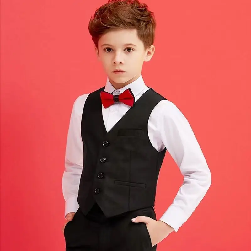 Children's Business Suit Handsome Boy Dresses of Bride Fellow Kids Costume for Piano Performance Middle and Big Children Boy Sui