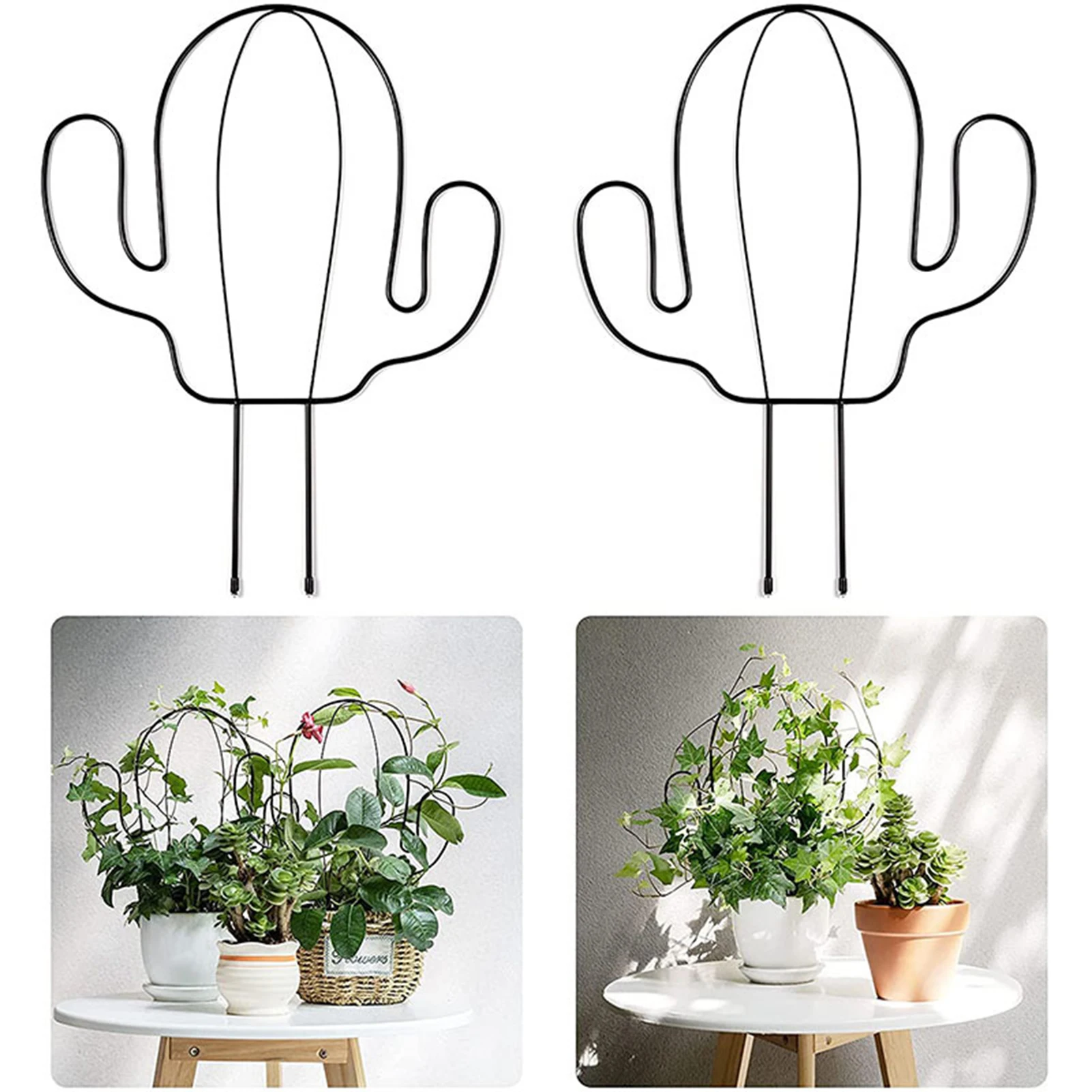 

Cactus Shaped Garden Support Stake Metal Garden Plants Pot Trellis Decorative Cane Vines Support Ring For Climbing Plants