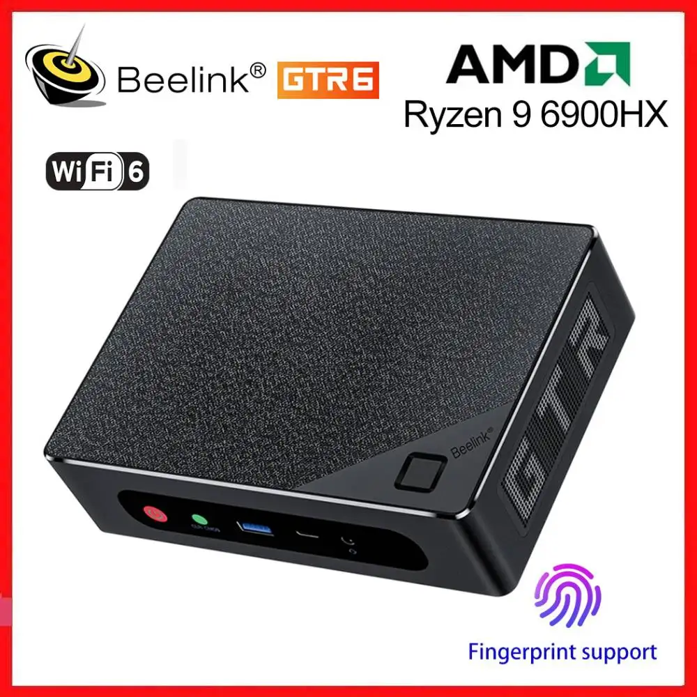 

Ryzen 9 6900HX Mini PC Beelink GTR6 Windows 11 DDR5 32GB SSD 500GB 2.5G RJ45 Wifi6 3*USB3.2 4*8K HD Port Desktop Gamer Computer