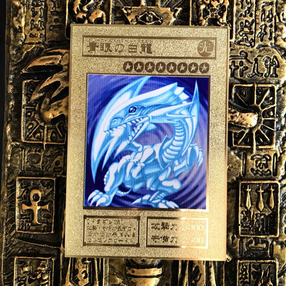 

Yu Gi Oh Blue-Eyes Сияющий дракон, металлические игрушки «сделай сам», хобби, коллекционная игра, строительная коллекция