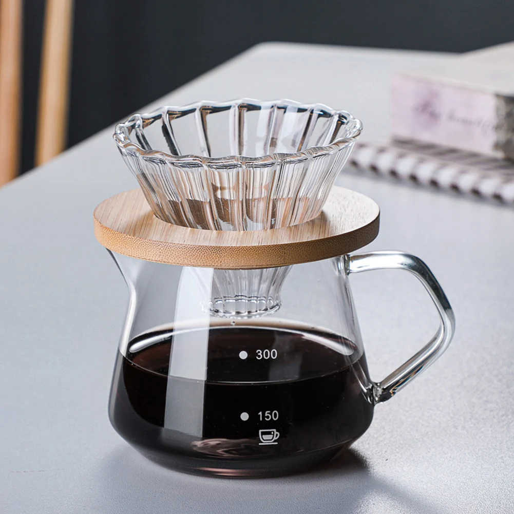 

NEW Clear Glass Coffee Dripper Manual Over Cone Funnel for Cafe Coffee Fresh Filter Brewing