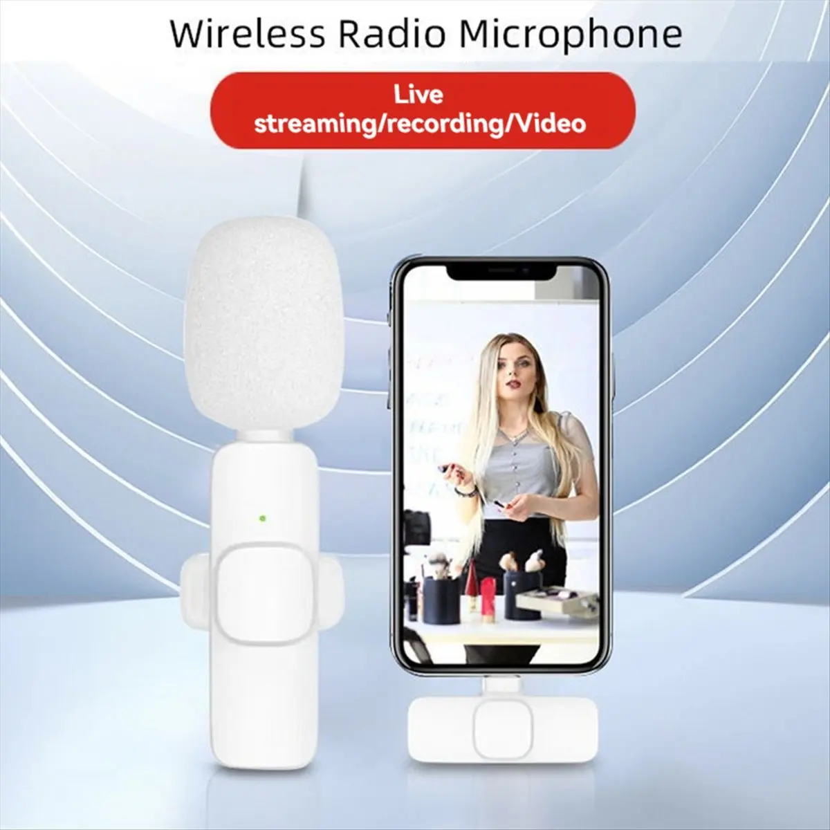 Фото Беспроводной Bluetooth-микрофон-петличка ABSY K9 (один на два) с шумоподавлением для прямых трансляций, Type-C №2