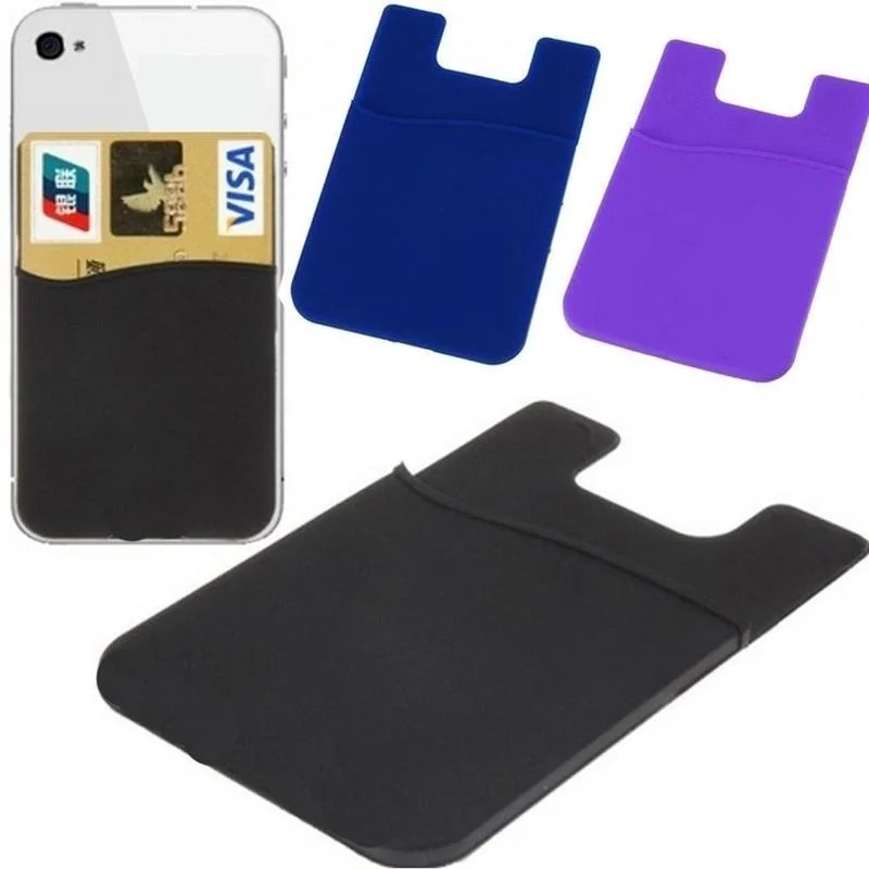 

3 Pieces of Mobile Phone Card Sticker, Portable Mobile Phone Bag Stretch Glue Mobile Phone Wallet (random Color)