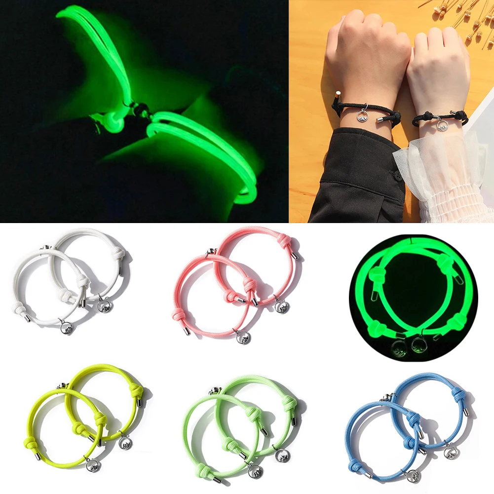 

2PC/Set Fashion Luminous Mountain Sea Promise Bracelet Couple Adjustable Rope Matching Friend Bracelets Love Gifts Jewelry