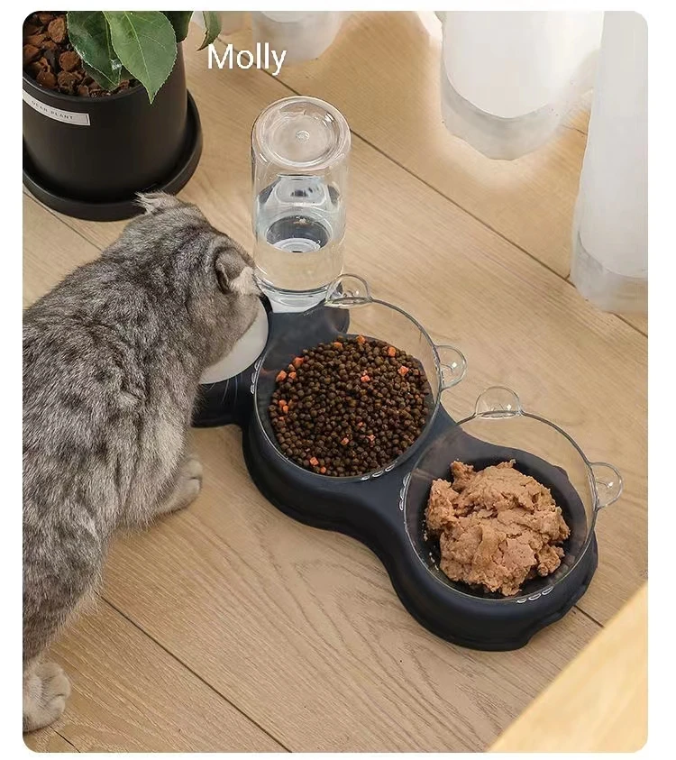 

Multifunctional Pet Cat Bowl Bowl Triad Cat Dog Food Bowl Of Automatic Feeding Water Fountain Dog Bowl