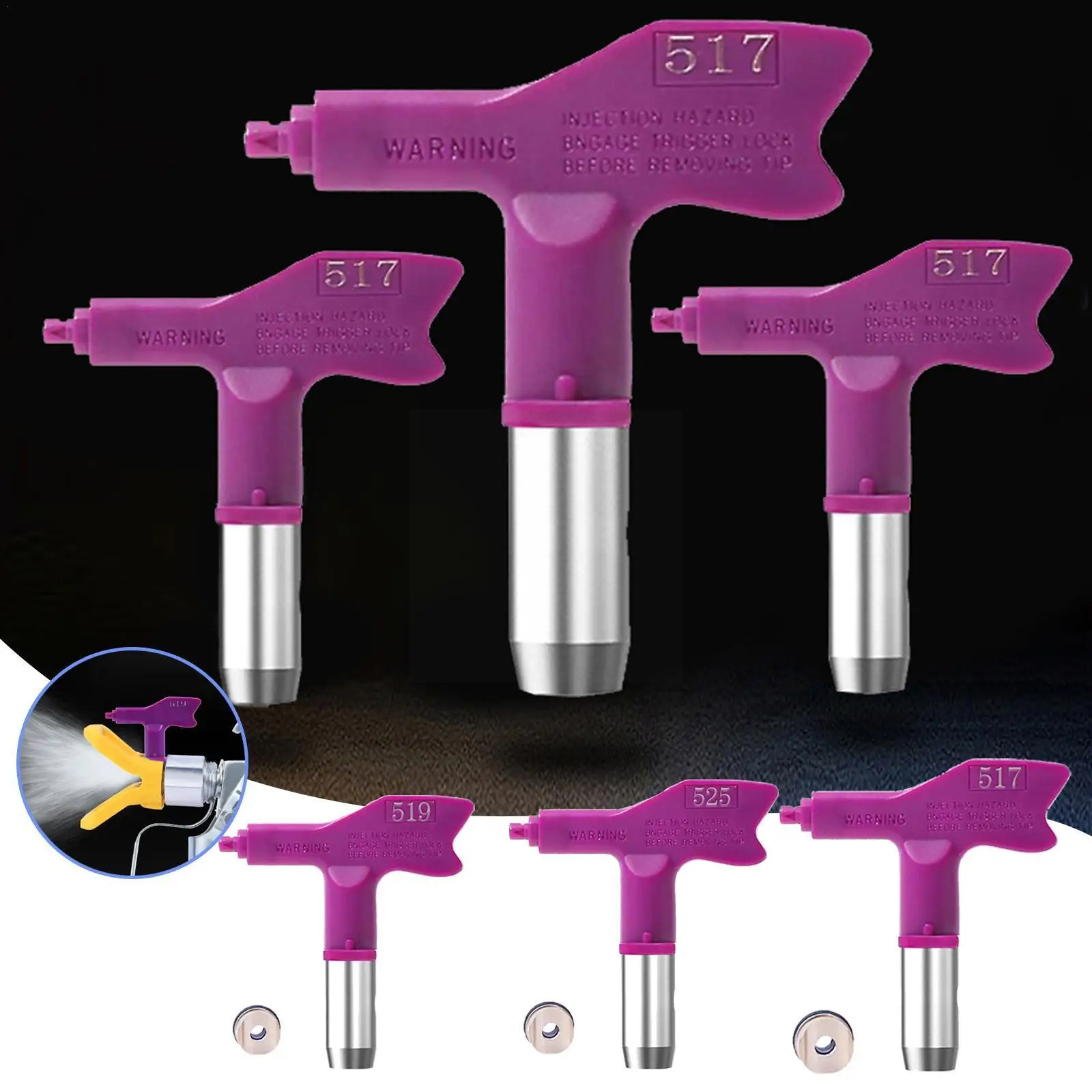 

Насадка для распылителя краски с тонкой отделкой, герметичная насадка, безвоздушный распылитель, насадка для аэрографа 209-655, насадка для ра...