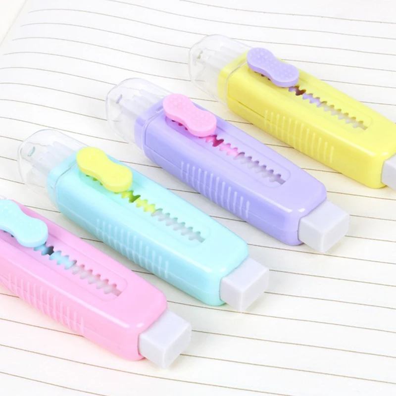 

1PC Creative Push Pull Eraser With Soft Brush Pencil For Kids Drawing Writing Wiping Stationery School Supplies [Random Color]