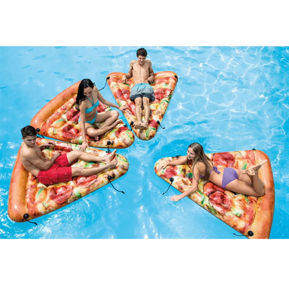Environment Friendly PVC Pizza Shaped Floating Surfboard Inflatable Lounge Chair Water Swimming Supplies Mount