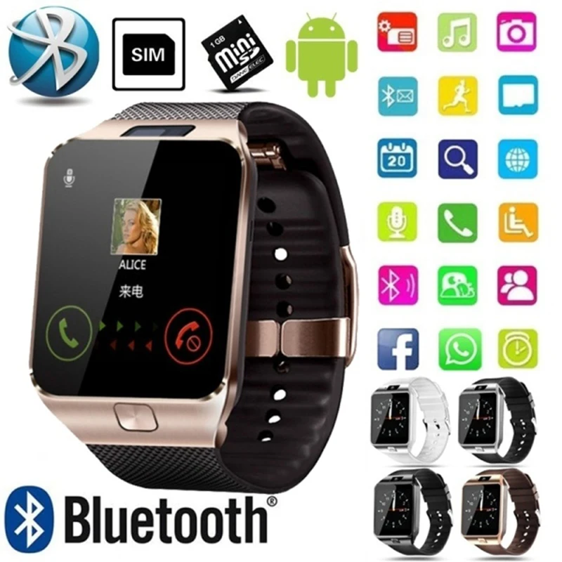 

2020 Smart Watch Men Women with SIM TF Card Slot Camera SmartWatch Bluetooth Information Push Music Play DZ09 Upgraded Version