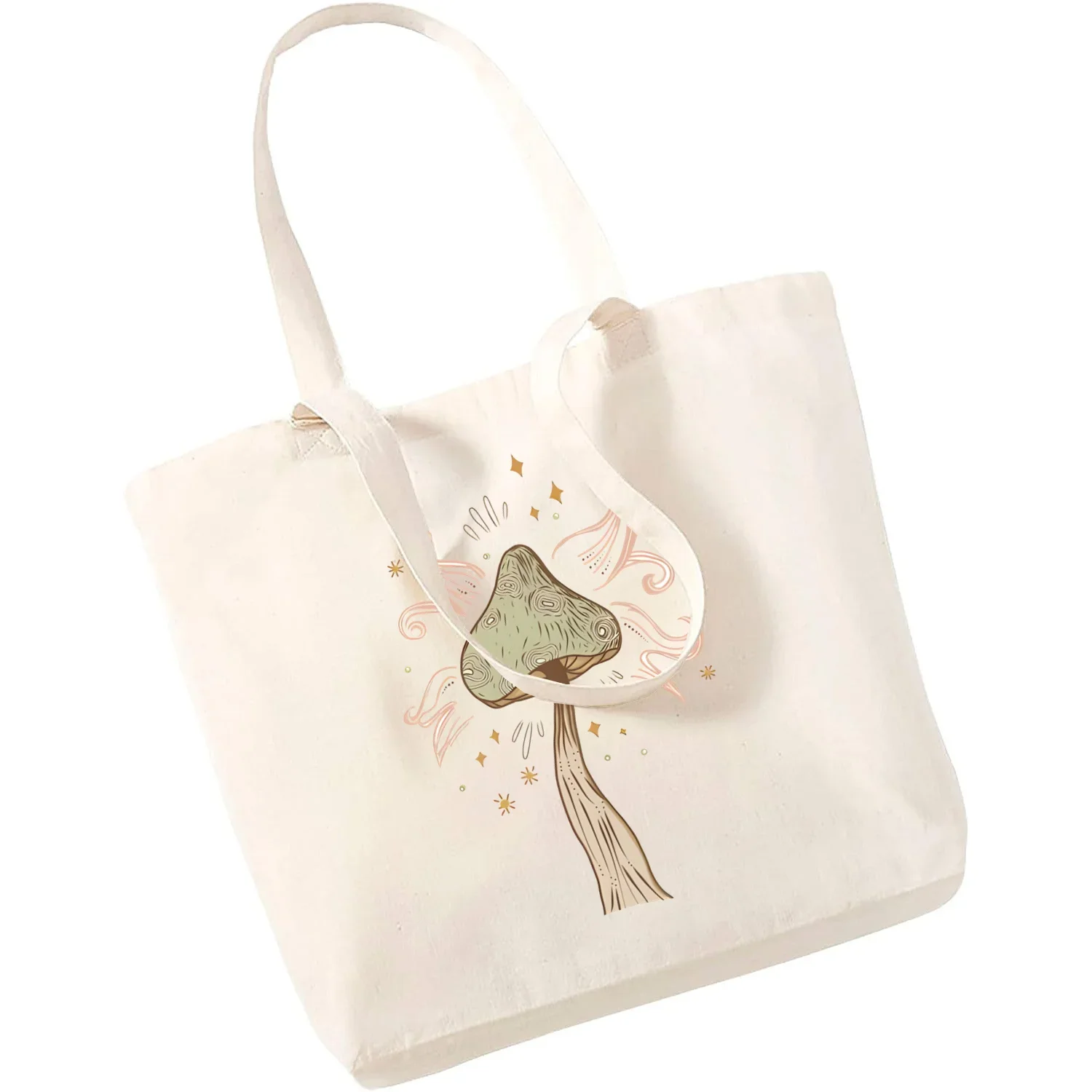 Чёрная парусиновая сумочка в стиле психоделической магии грибов сумка для