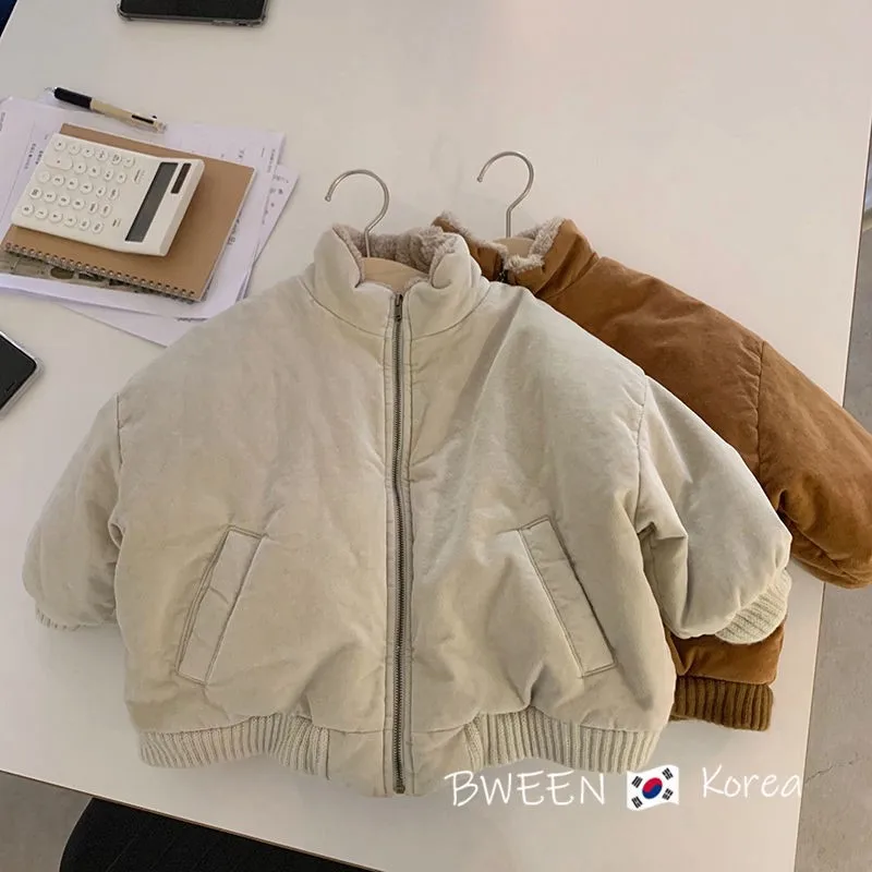 

Детская хлопковая куртка с воротником-стойкой, на осень/зиму