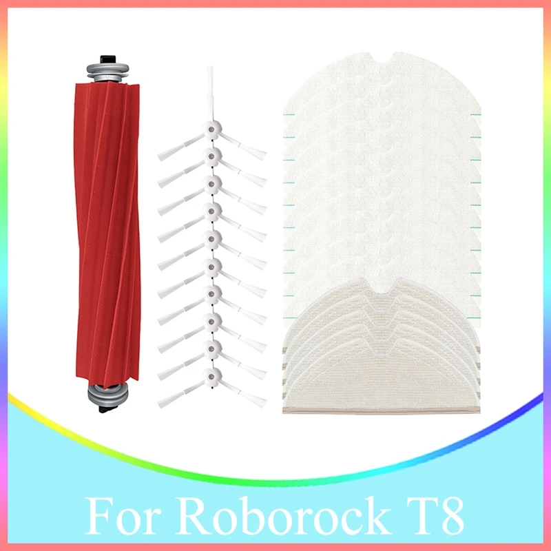 

Запасные части: основная щетка, боковая щетка, ткань для швабры Roborock T8, аксессуары