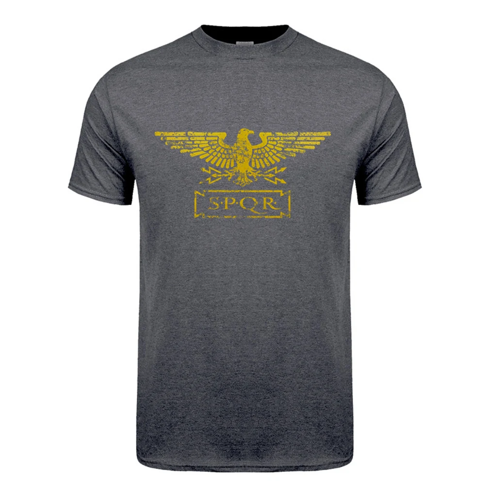 

New SPQR T Shirt Summer Cotton Short Sleeve Cool Eagle banner Roman Empire T-shirt Men Clothes Tops DA-007